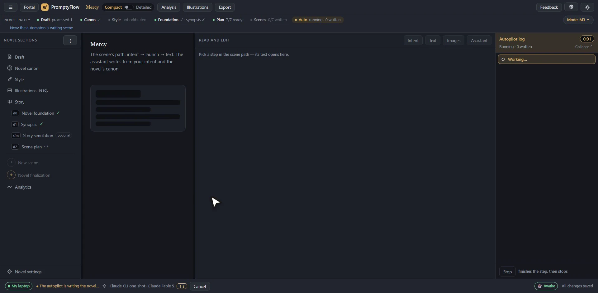 Autopilot writes scene after scene — to the end of the plan