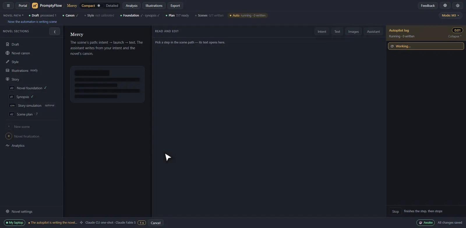 Autopilot writes scene after scene — to the end of the plan