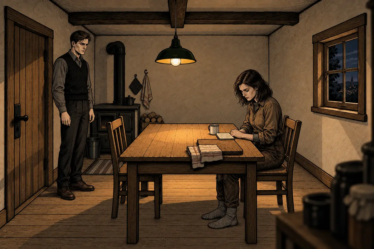 Scene 3, “The house doubles” — an illustration drawn by AuthorWorkplace from the text