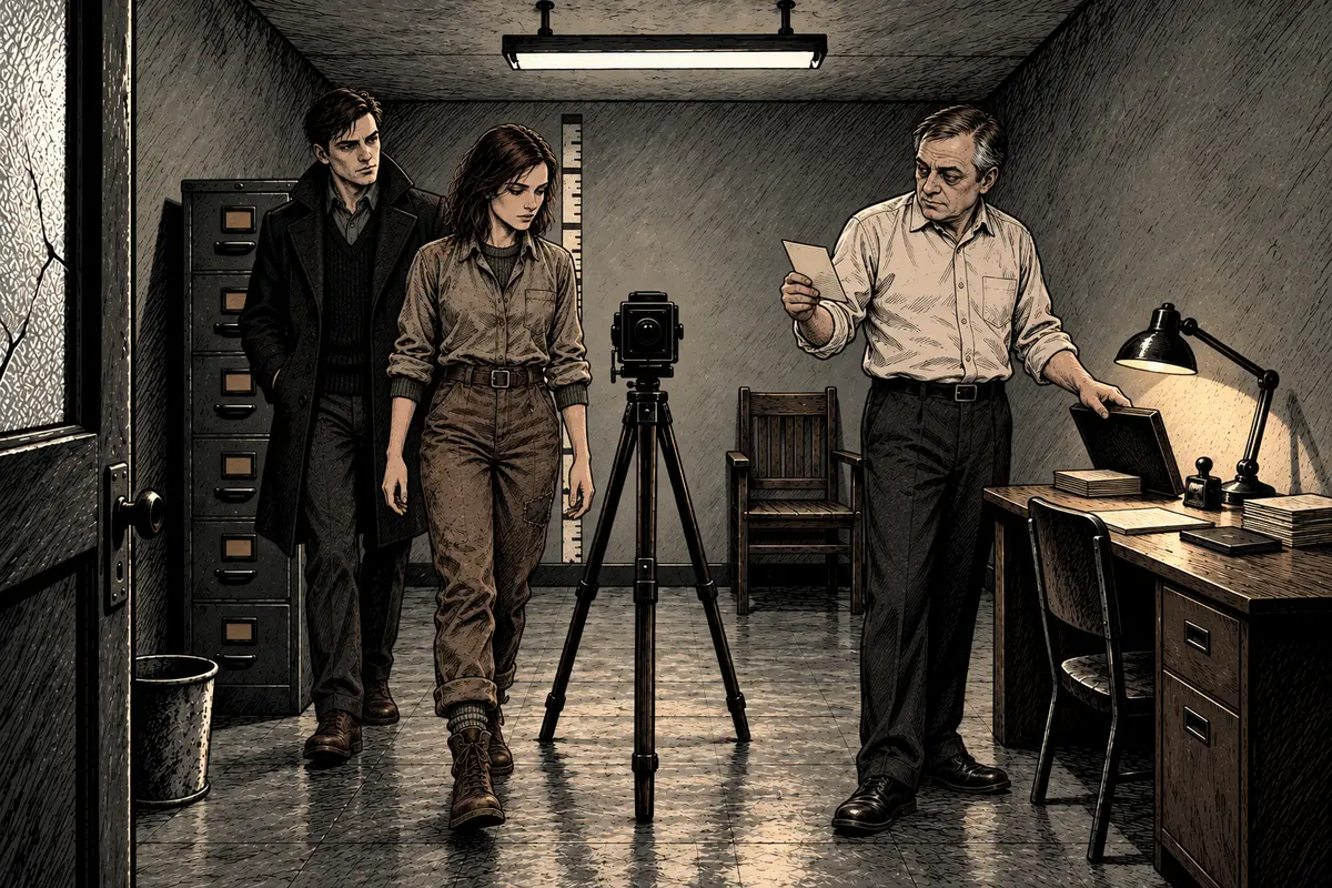 Scene 5, “The inspector” — an illustration drawn by AuthorWorkplace from the text