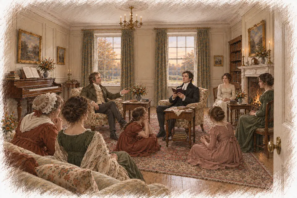 Ch. 14 · Mr. Collins reads aloud to the ladies
